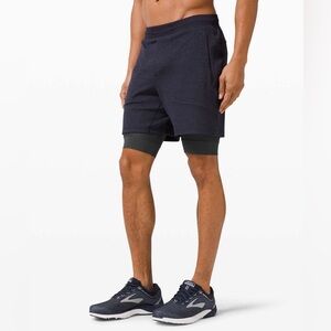 Lululemon T.H.E. Short 7” in Black / Cadet Blue